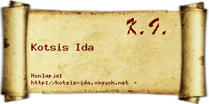 Kotsis Ida névjegykártya