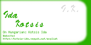 ida kotsis business card